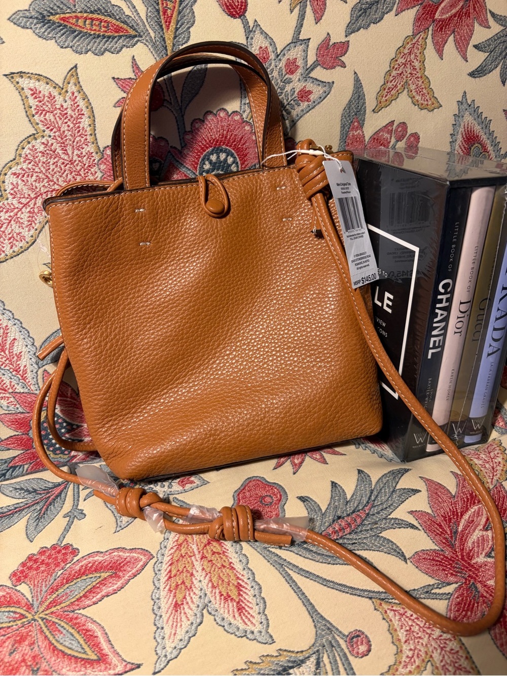 Vera Bradley  NWT Pebbled Leather Mini Tote in Tan